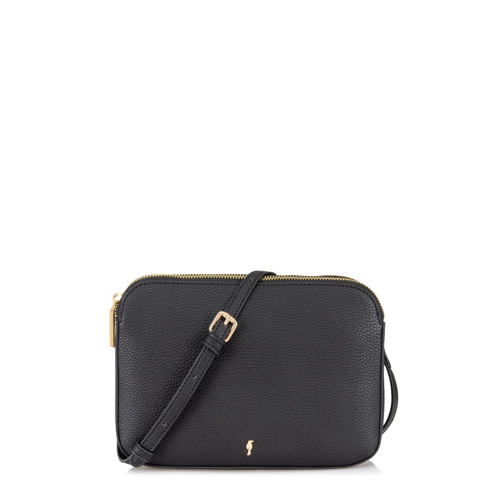 Чорна жіноча сумочка на ремінці
