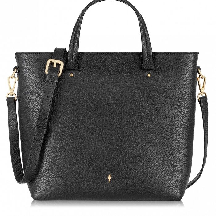 Жіноча чорна шкіряна сумочка