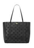 Czarna torebka shopper z monogramem TOREC-1160-9P(W26)