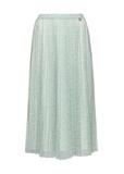 Жіноча спідниця міді плісе з квітами м'ятного кольору SPCDT-0110-15(W25)