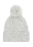 Сіра жіноча шапка з паєтками та помпоном CZADT-0175-66(Z25)
