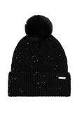 Чорна жіноча шапка з паєтками та помпоном CZADT-0175-98(Z25)