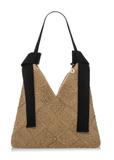 Beżowa torebka damska z naturalnego włókna TOREC-1039-1E(W26)