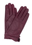 Skórzane bordowe rękawiczki damskie REKDS-0001A-49(Z25)