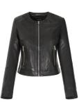 Жіноча коротка шкіряна куртка KURDS-0294-4229(KS)