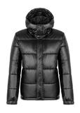 Чоловіча чорна стьобана куртка з капюшоном KURMT-0340-99(Z25)