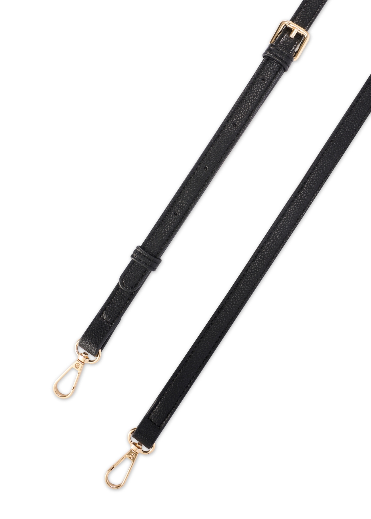 Маленька чорна жіноча сумочка TOREC-1173-99(W26), вигляд виробу з ремінцем на білому фоні.