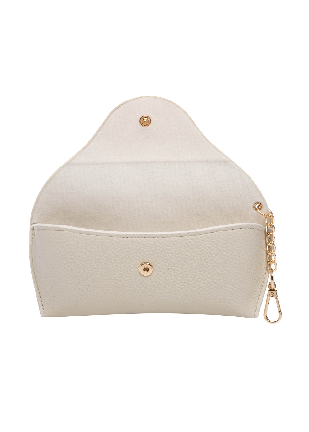 Кремовий футляр для окулярів POREC-0435-0B(W26), вигляд продукту всередині на білому тлі.