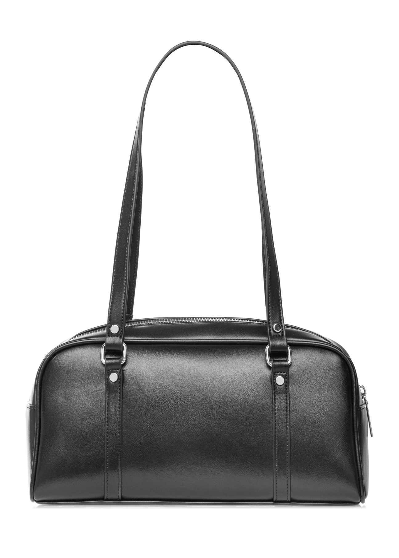 Чорна сумка через плече TOREC-1233-9G(W26), вигляд виробу ззаду на білому фоні.