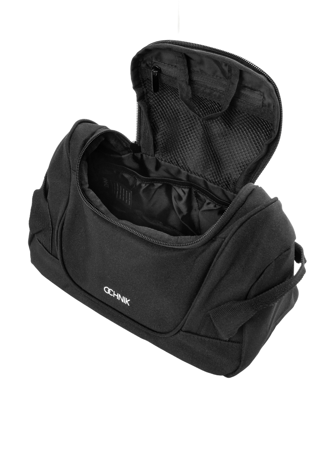 Чорна косметичка AW-018-0003-99(W26), вигляд продукту всередині на білому тлі.