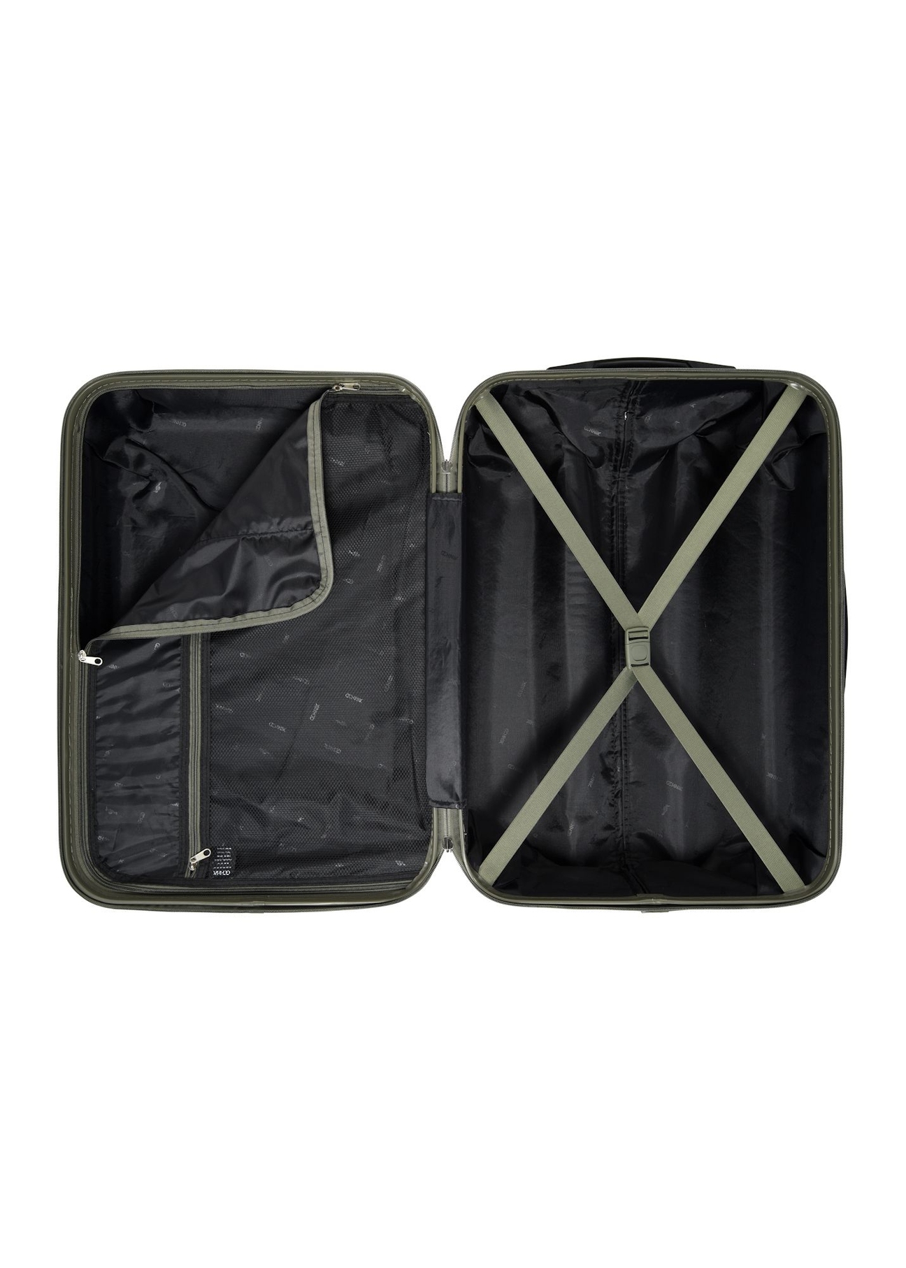 Комплект валіз-колясок WALAB-0040-8D(W26) 19''/24''/28'', вигляд виробу всередині на білому тлі.