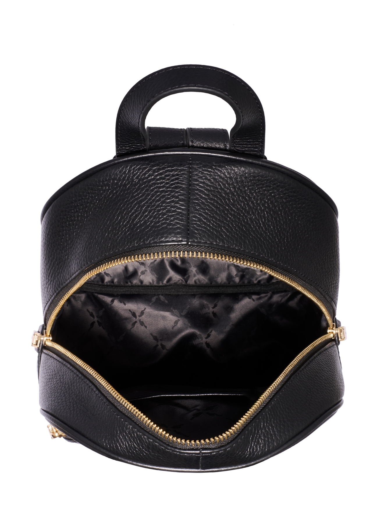 Чорний шкіряний жіночий рюкзак TORES-1345-9I(Z26), вигляд товару всередині на білому тлі.