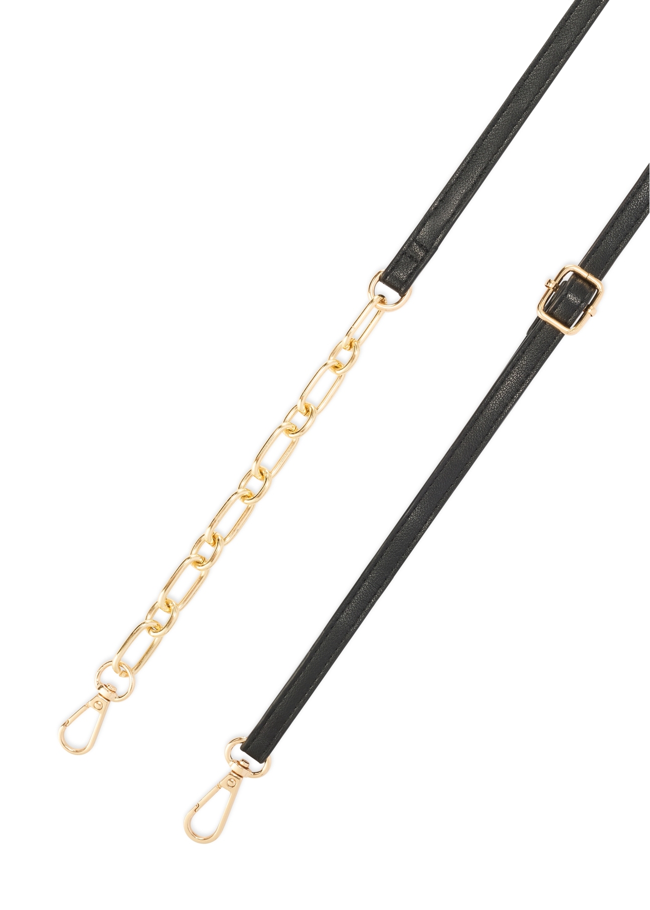 Маленька жіноча сумочка чорного кольору TOREC-1178-9P(W26), вигляд виробу з ремінцем на білому фоні.