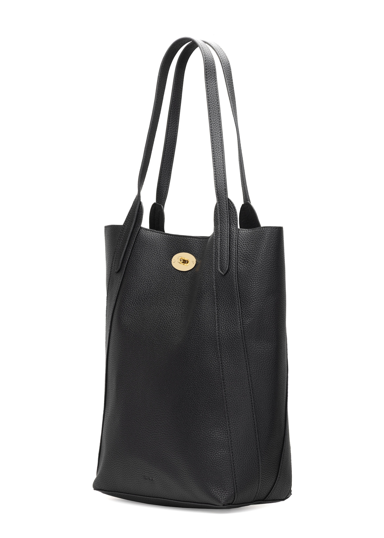 Чорна велика жіноча сумка-шопер TOREC-1142-9I(W26), діагональний вигляд виробу на білому фоні.