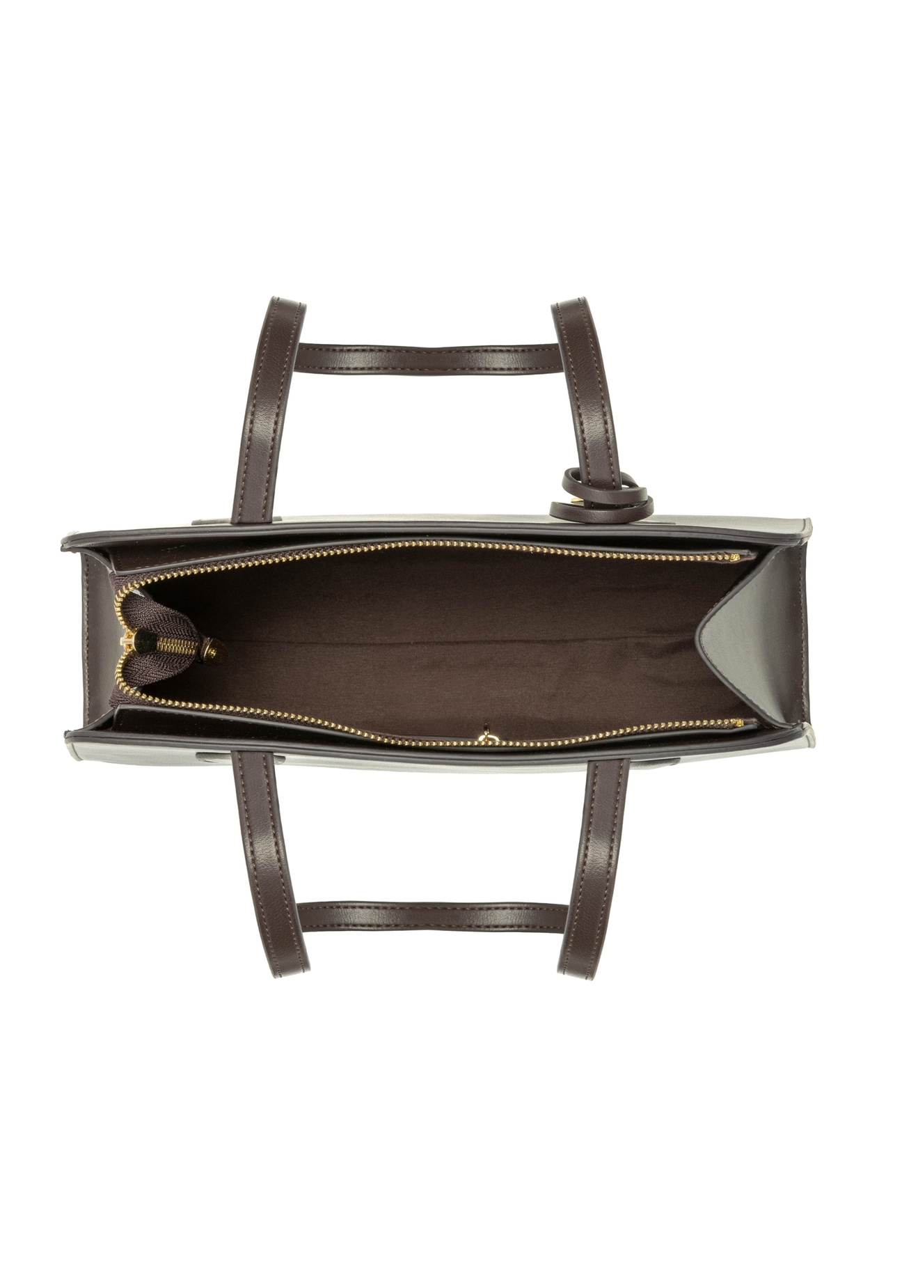 Коричнева сумка через плече TOREC-1236-1H(W26), вигляд виробу всередині на білому тлі.