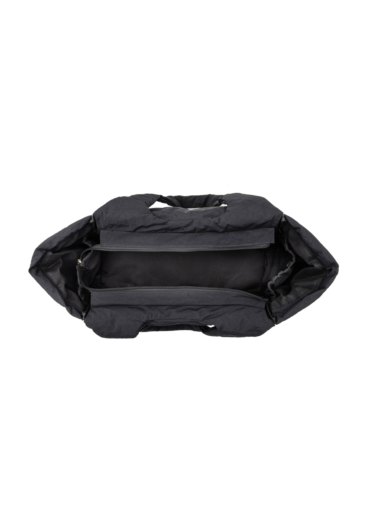 Чорна жіноча сумка-шопер TOREN-0336-99(W26), вигляд товару всередині на білому тлі.