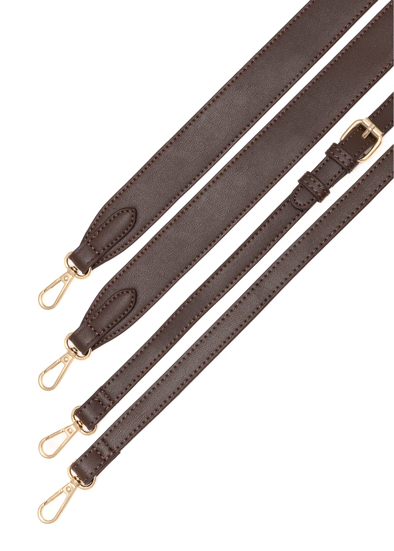 Шоколадна жіноча сумка-месенджер TOREC-0930B-89(Z25), вигляд бретелей сумки на білому фоні.