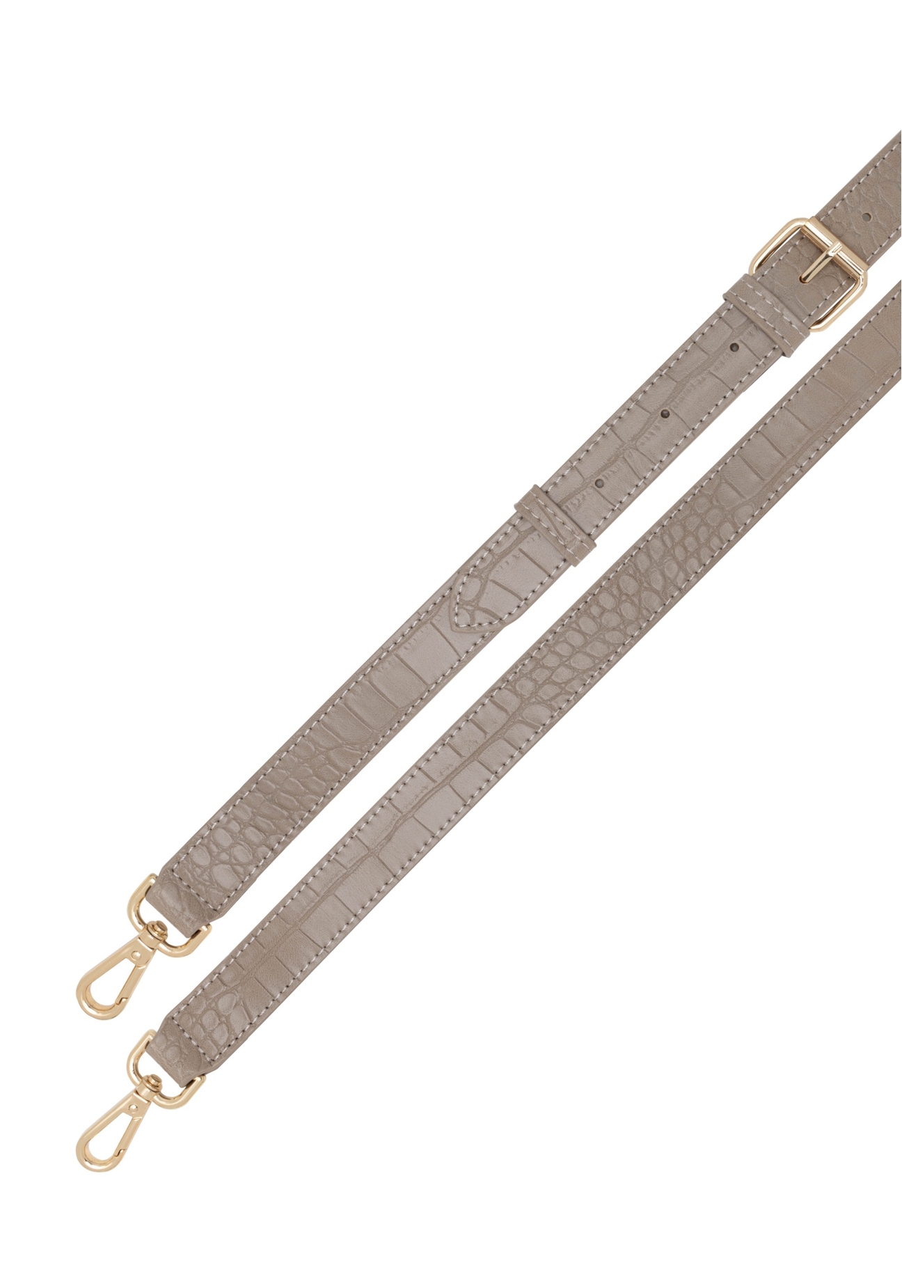 Бежева жіноча сумка-месенджер з крокодилової шкіри TOREC-0880-1D(W26), вигляд виробу з ремінцем на білому фоні.