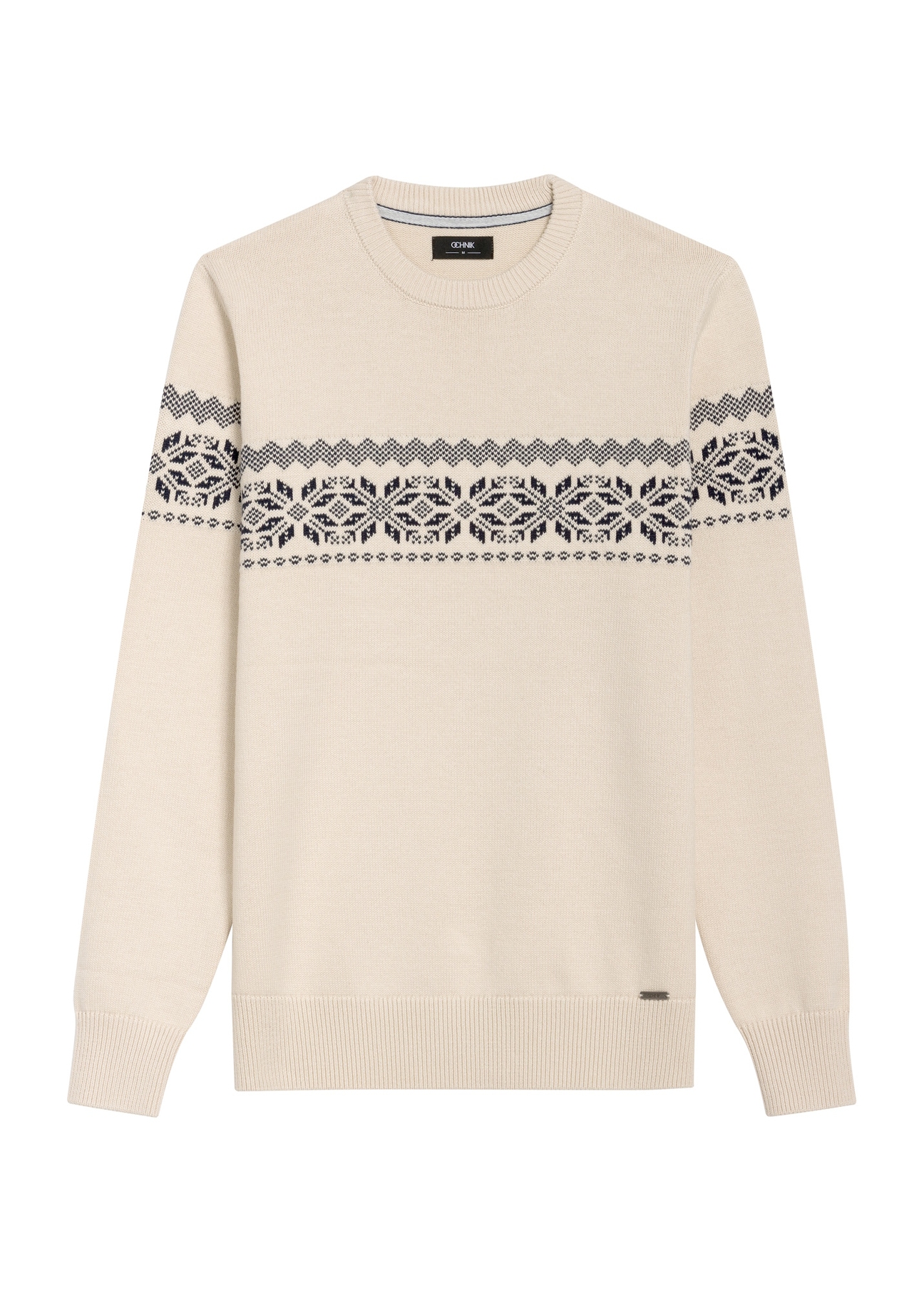 Beżowy sweter męski SWEMT-0177-80(Z25)