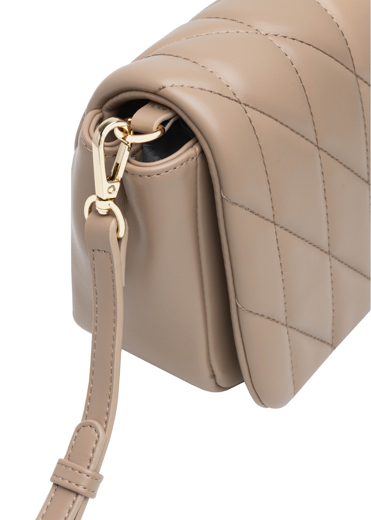 Бежева жіноча сумка з прострочкою TOREC-1151-1D(W26), крупний план деталі виробу на білому фоні.