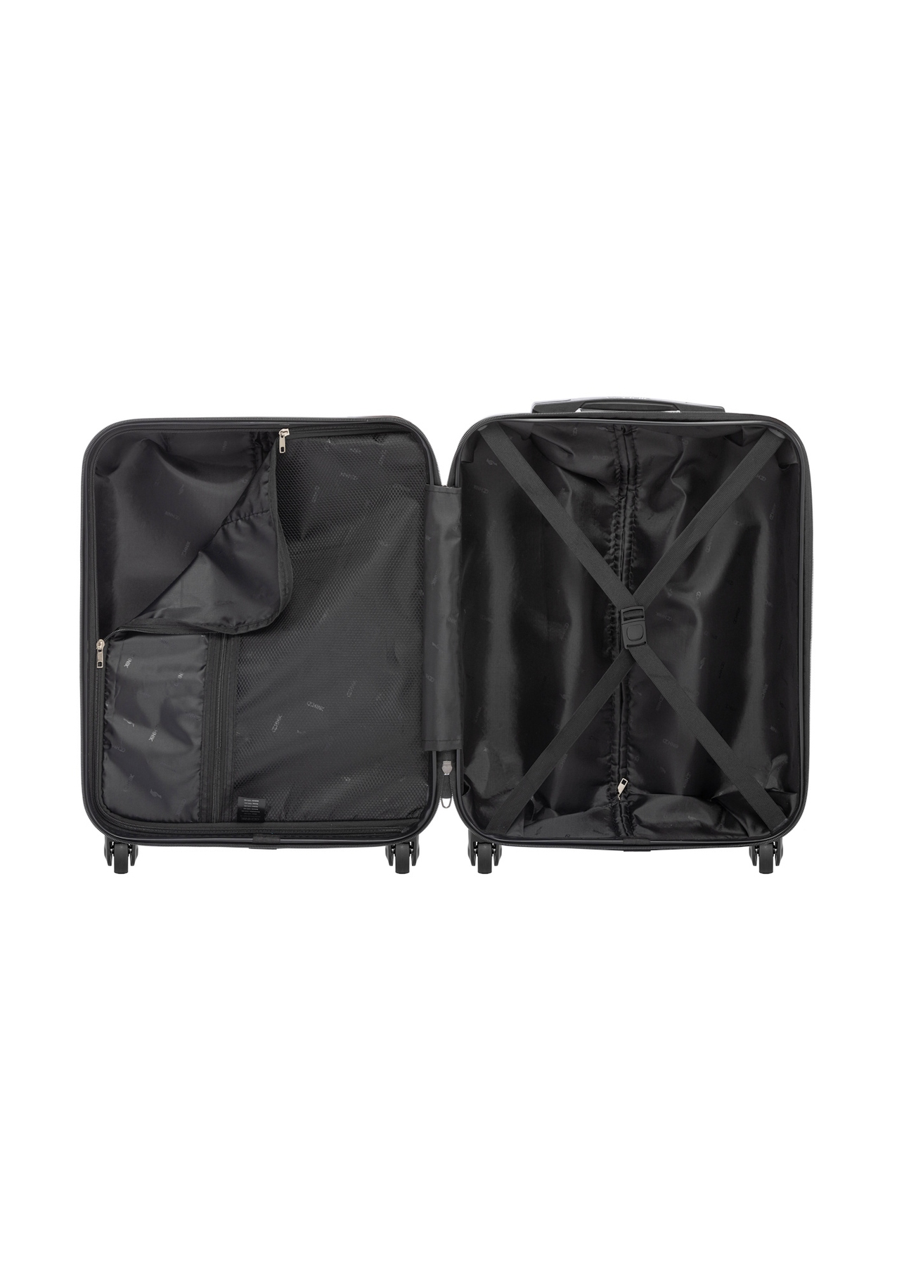 Маленька валіза на колесах WALAB-0067-9B-19(W26), вигляд виробу всередині на білому тлі.