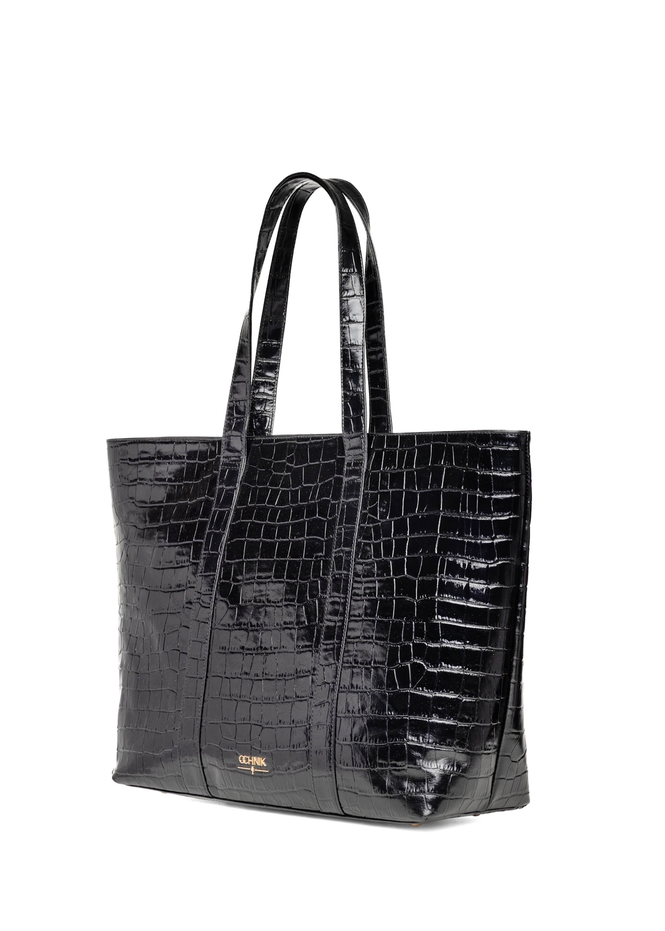 Жіноча сумка-шопер з крокоподібної шкіри TORES-0700C-9G(W26), діагональний вигляд виробу на білому фоні.