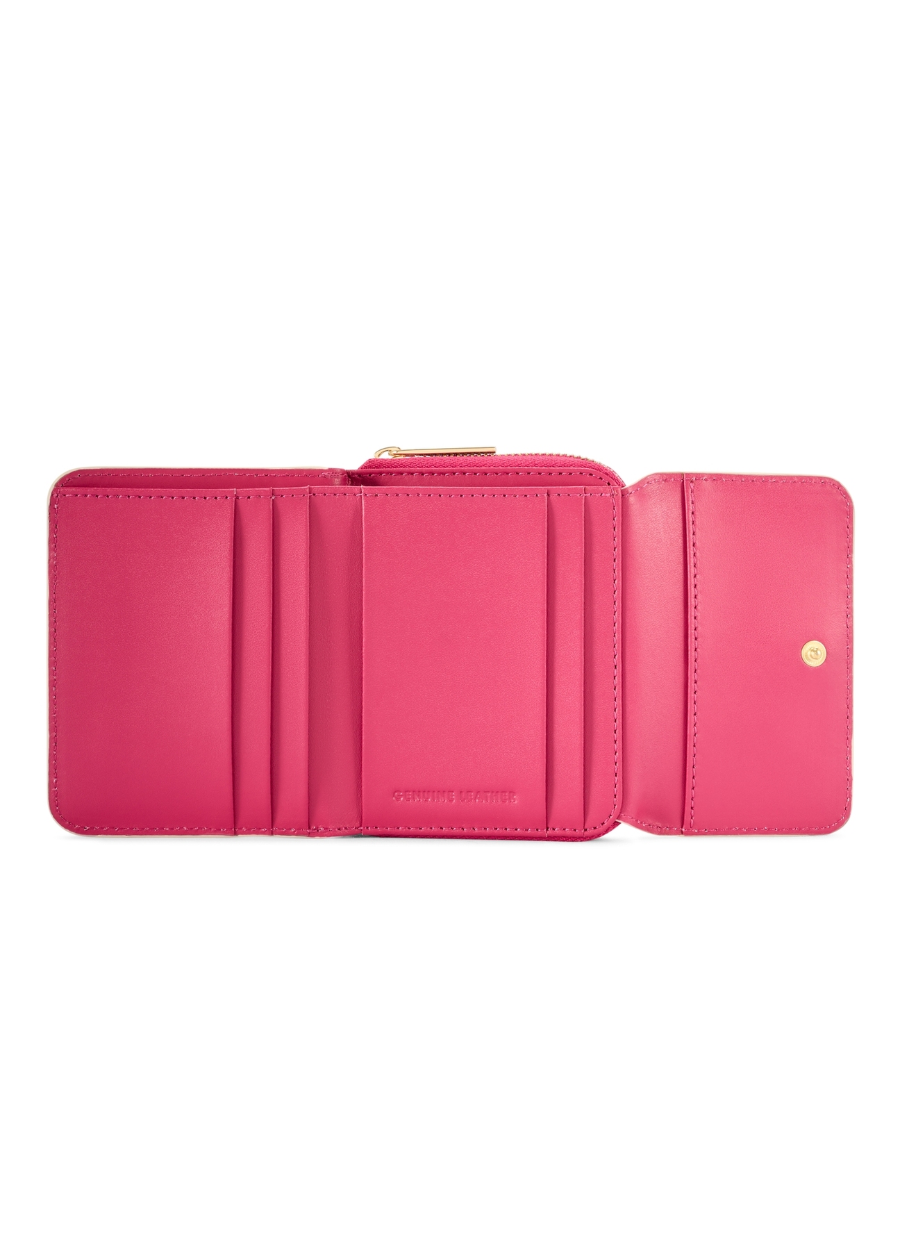 Маленький жіночий шкіряний гаманець PORES-0982-0P(W26), вигляд виробу всередині на білому тлі.