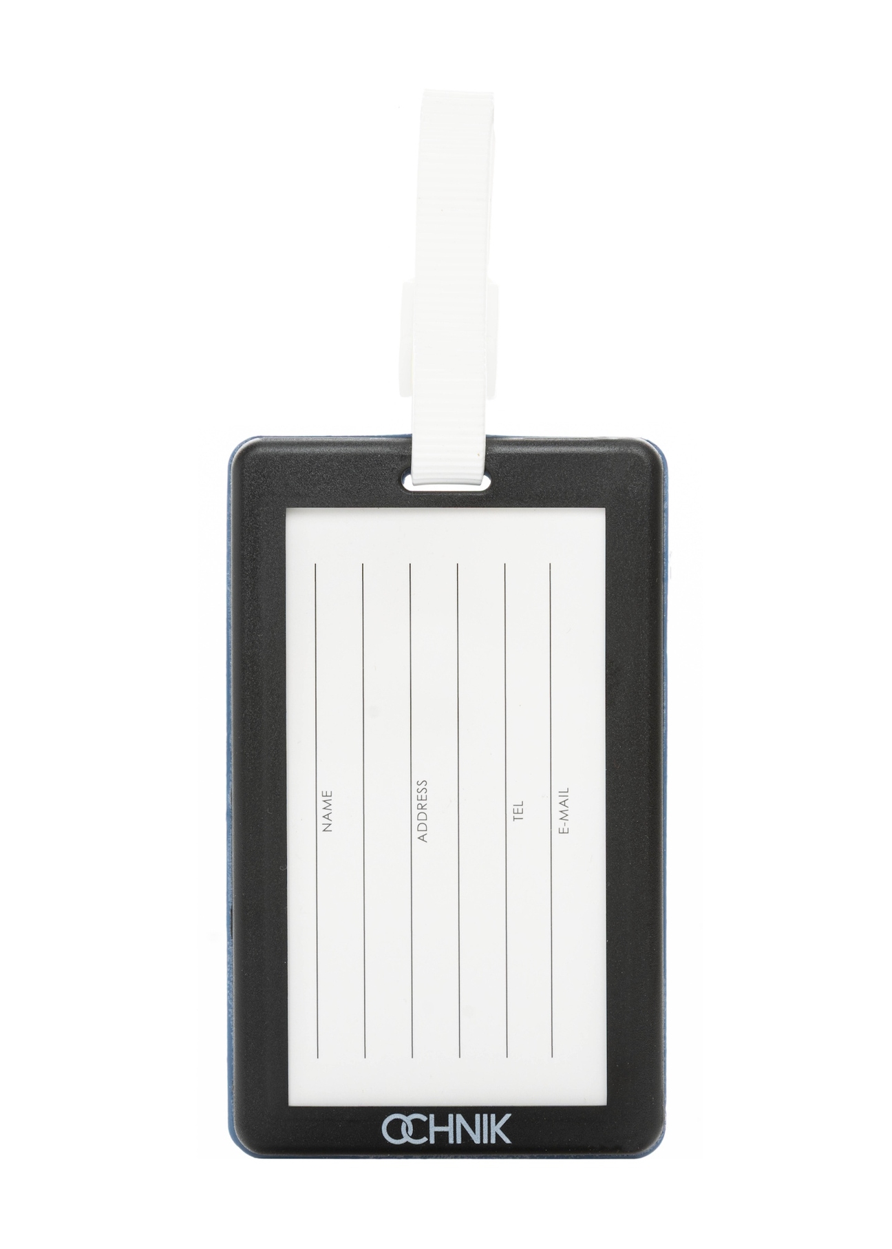 Багажна бирка з літаками AW-012-0013-7C(W26), вигляд виробу ззаду на білому тлі.