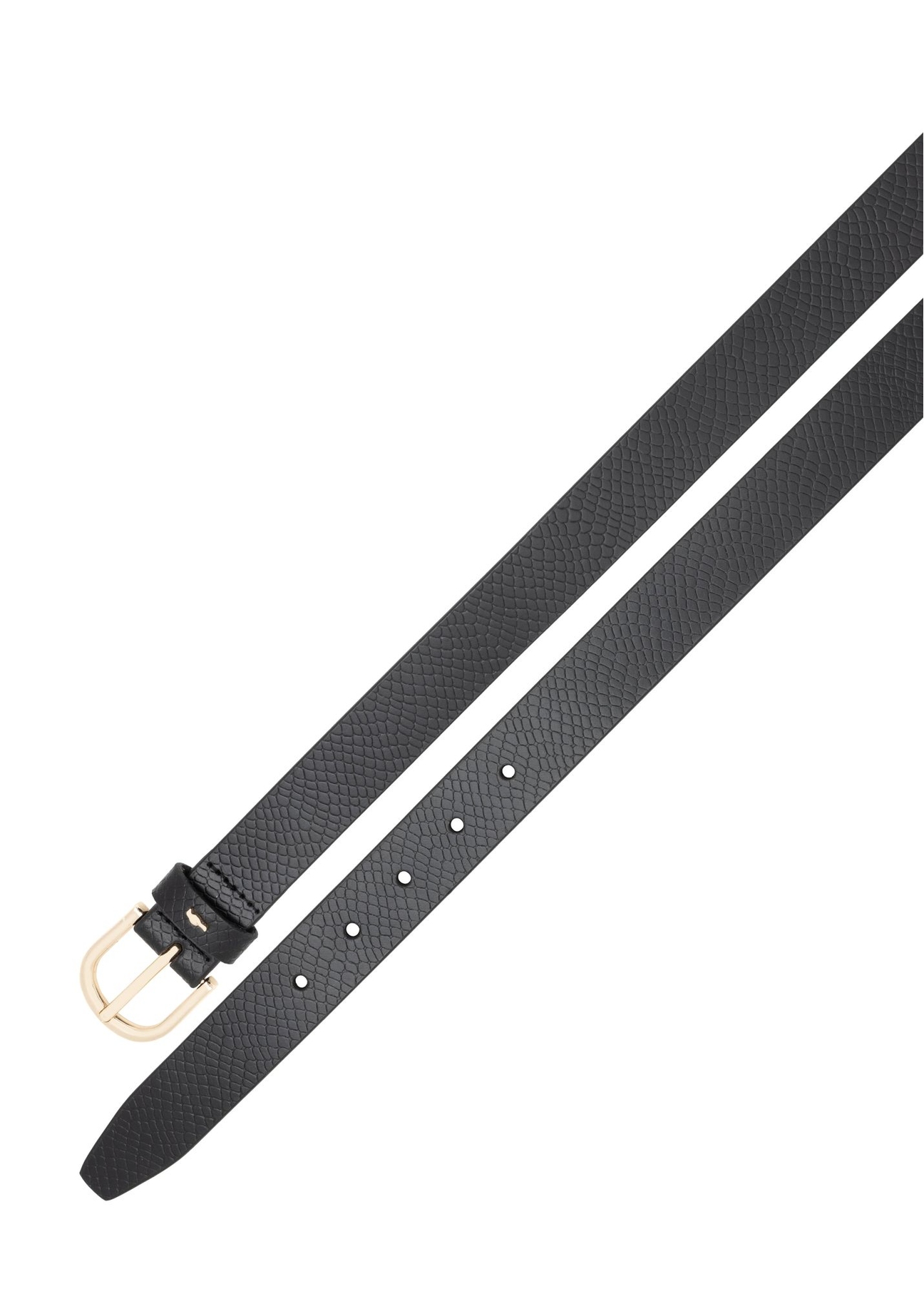 Czarny skórzany pasek damski PASDS-0333-9H(Z26)