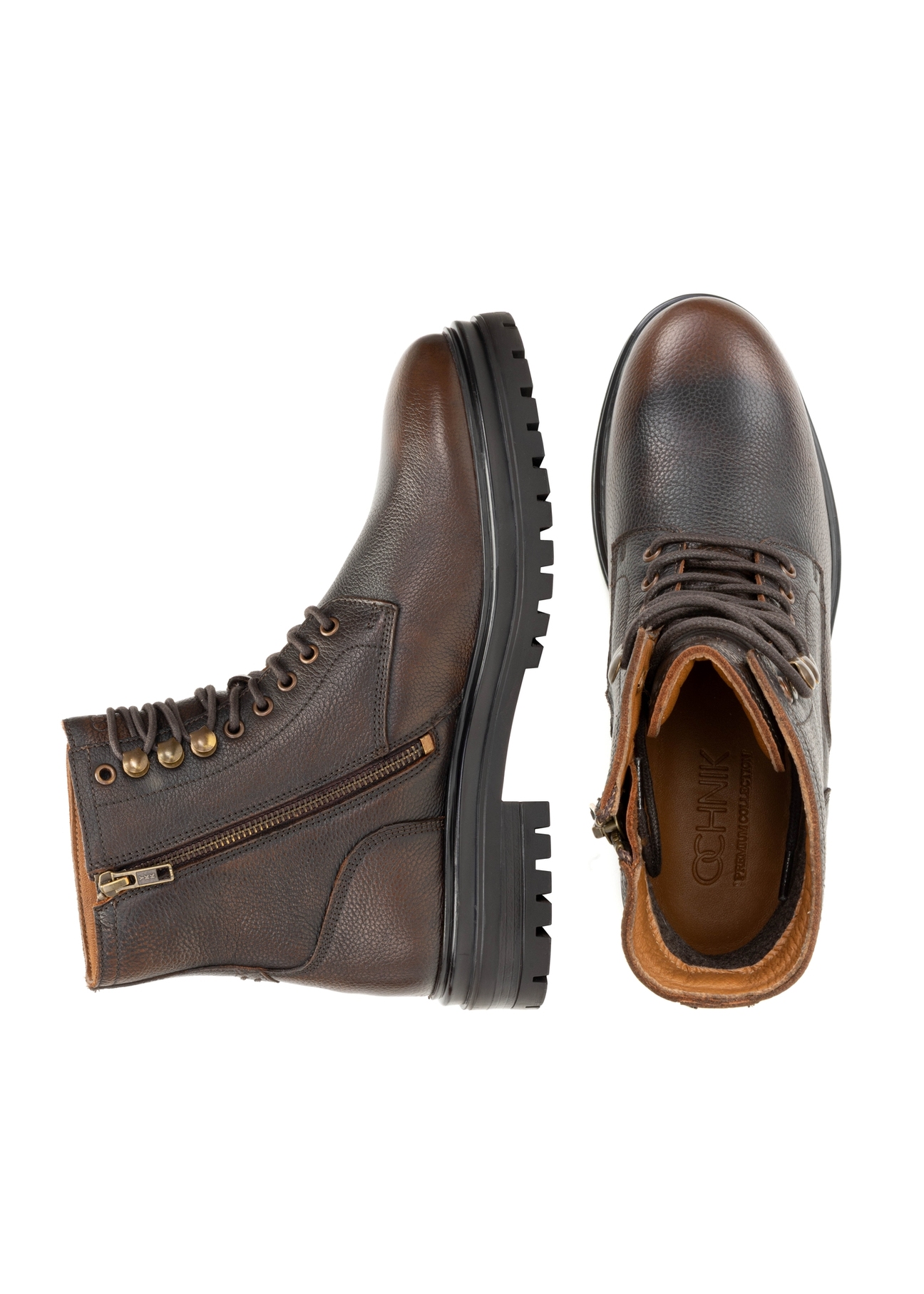 Коричневі шкіряні чоловічі черевики BUTYM-0518-09(Z25)