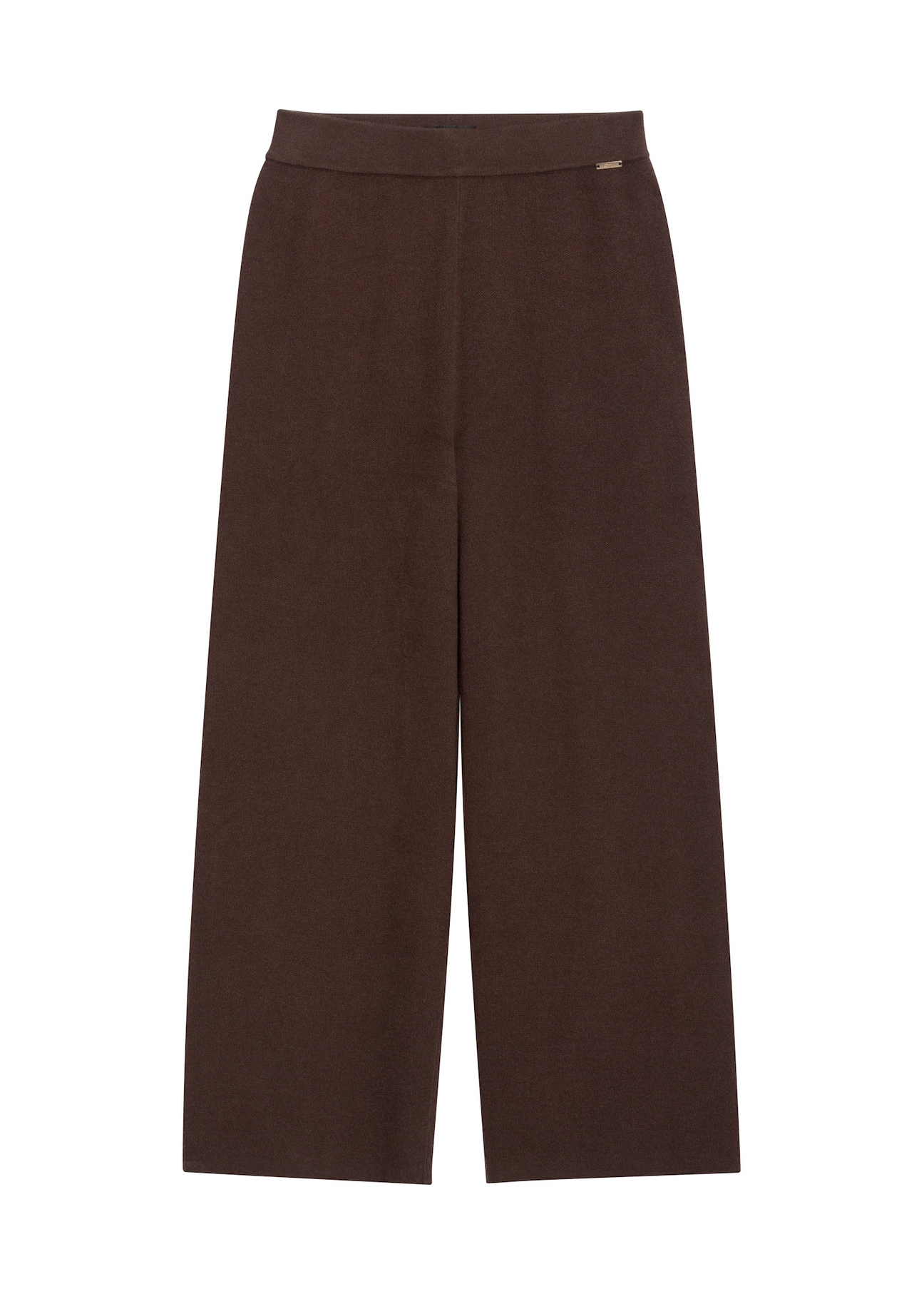 Темно-коричневі жіночі штани з віскози SPODT-0116-1I(Z26), вигляд виробу спереду на білому тлі.