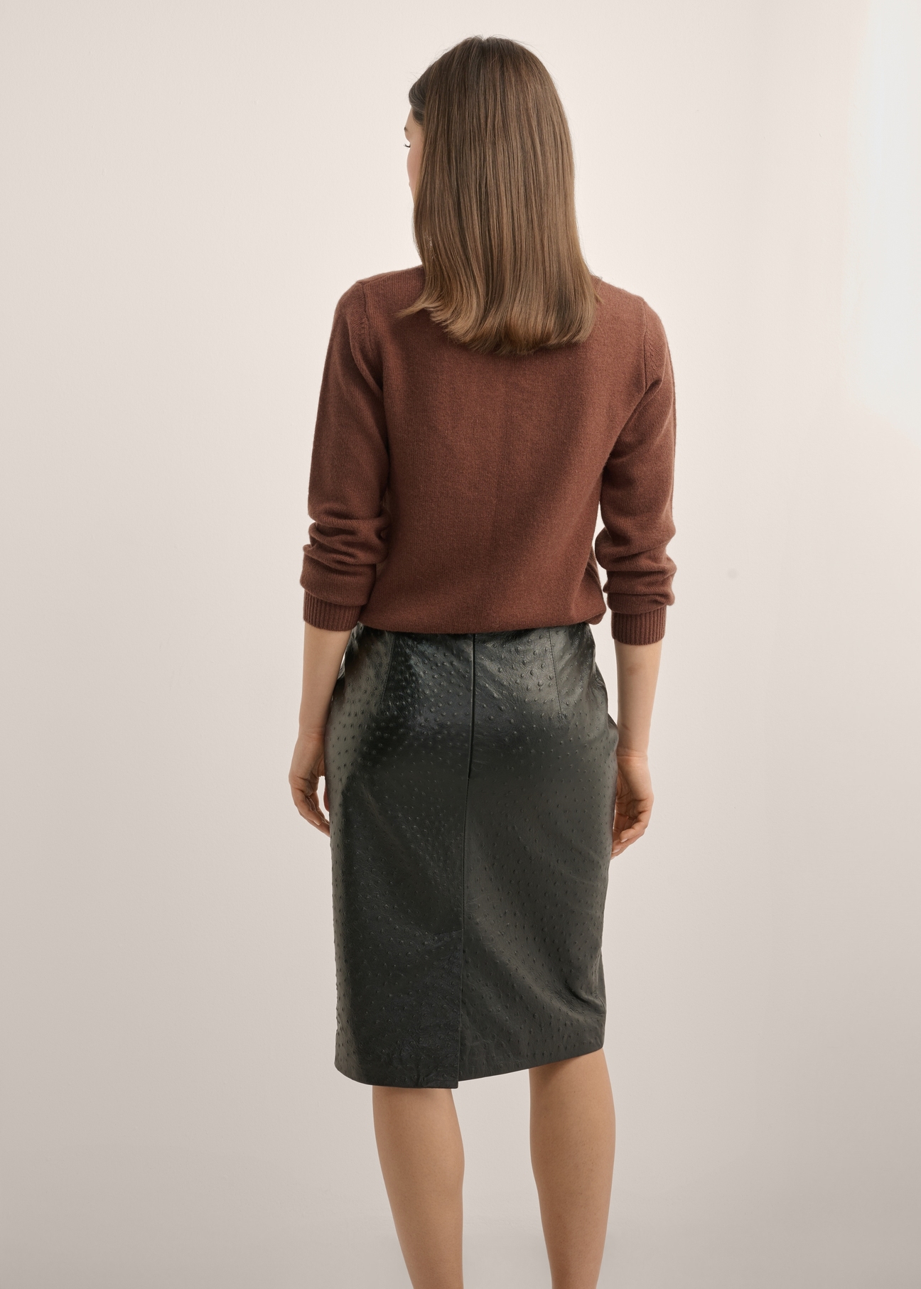 Brązowy sweter damski z kaszmiru i wełny SWEDT-0251A-1H(Z26)