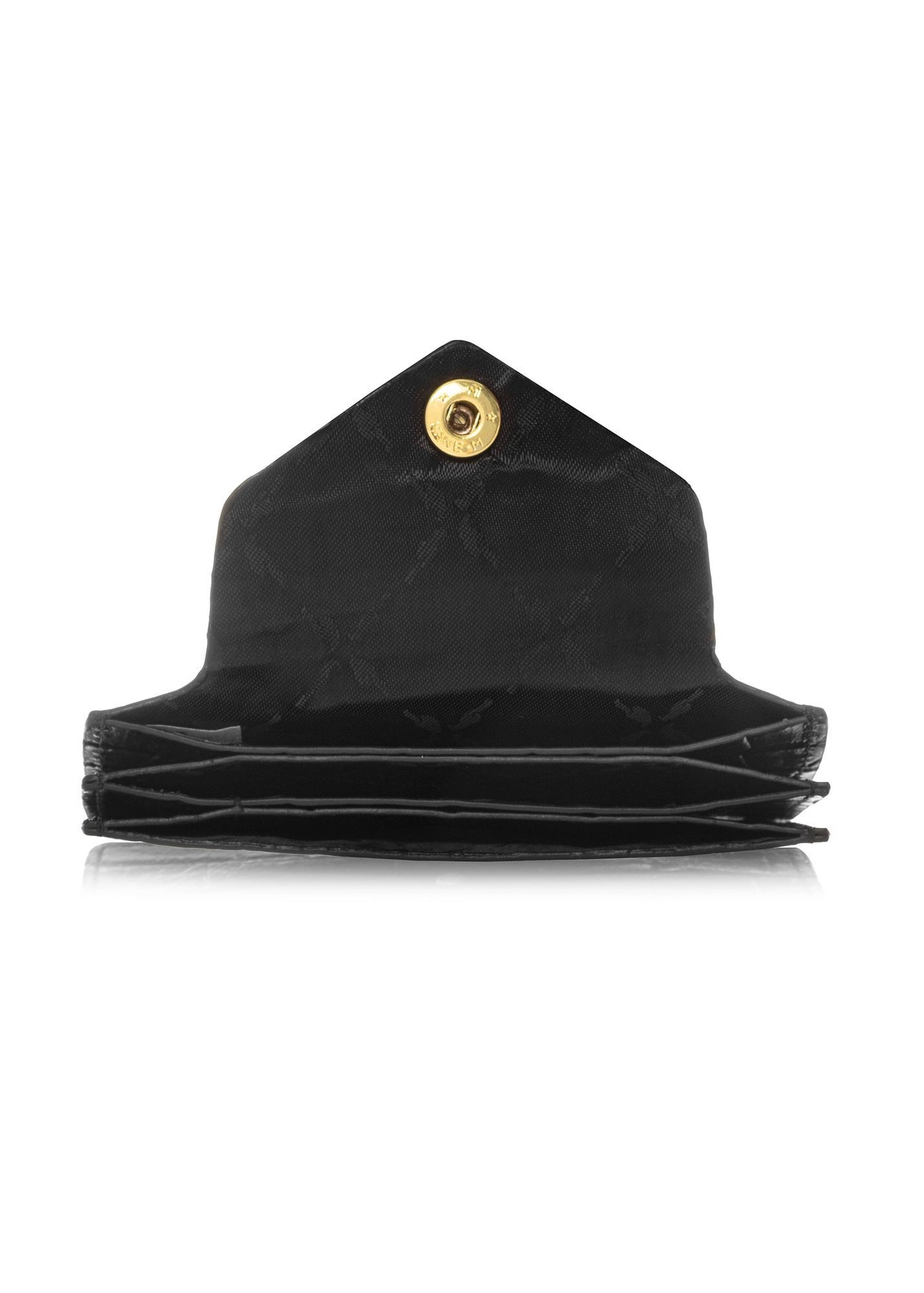 Mały czarny skórzany portfel damski PORES-0890B-99(Z25)