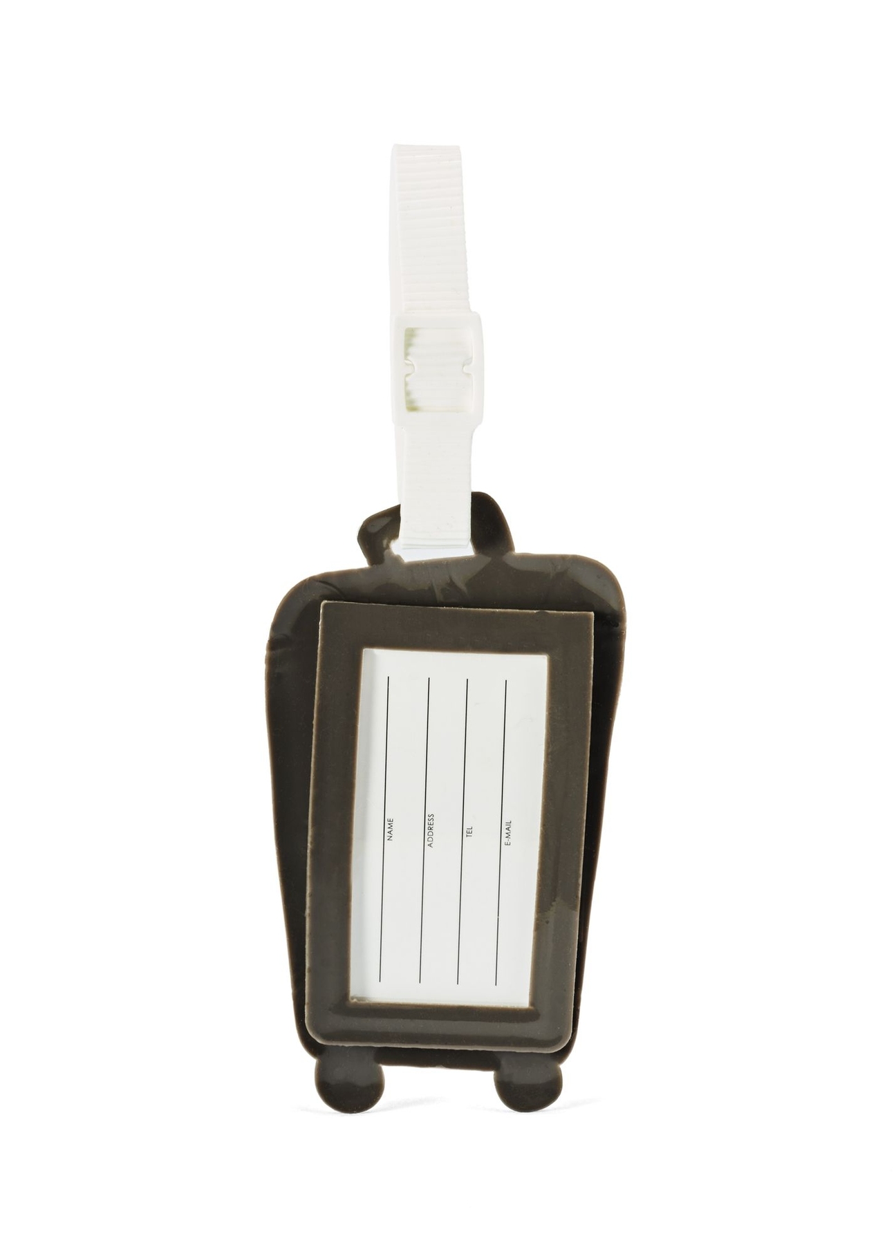 Багажна бирка AW-012-0012-9C(W26), вигляд виробу ззаду без упаковки на білому фоні.