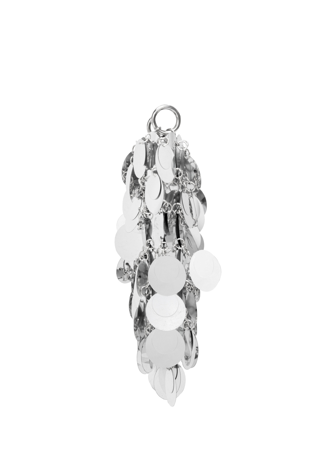 Срібна жіноча сумочка з блискітками TOREC-1085-91(Z25), вигляд виробу збоку на білому фоні.