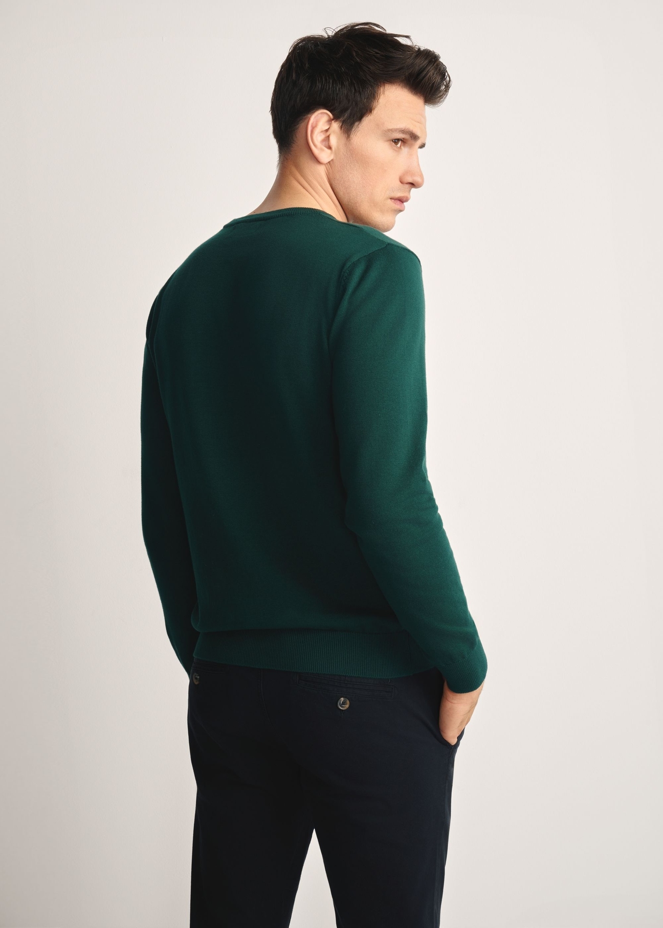 Zielony bawełniany sweter męski SWEMT-0114A-8C(Z26)