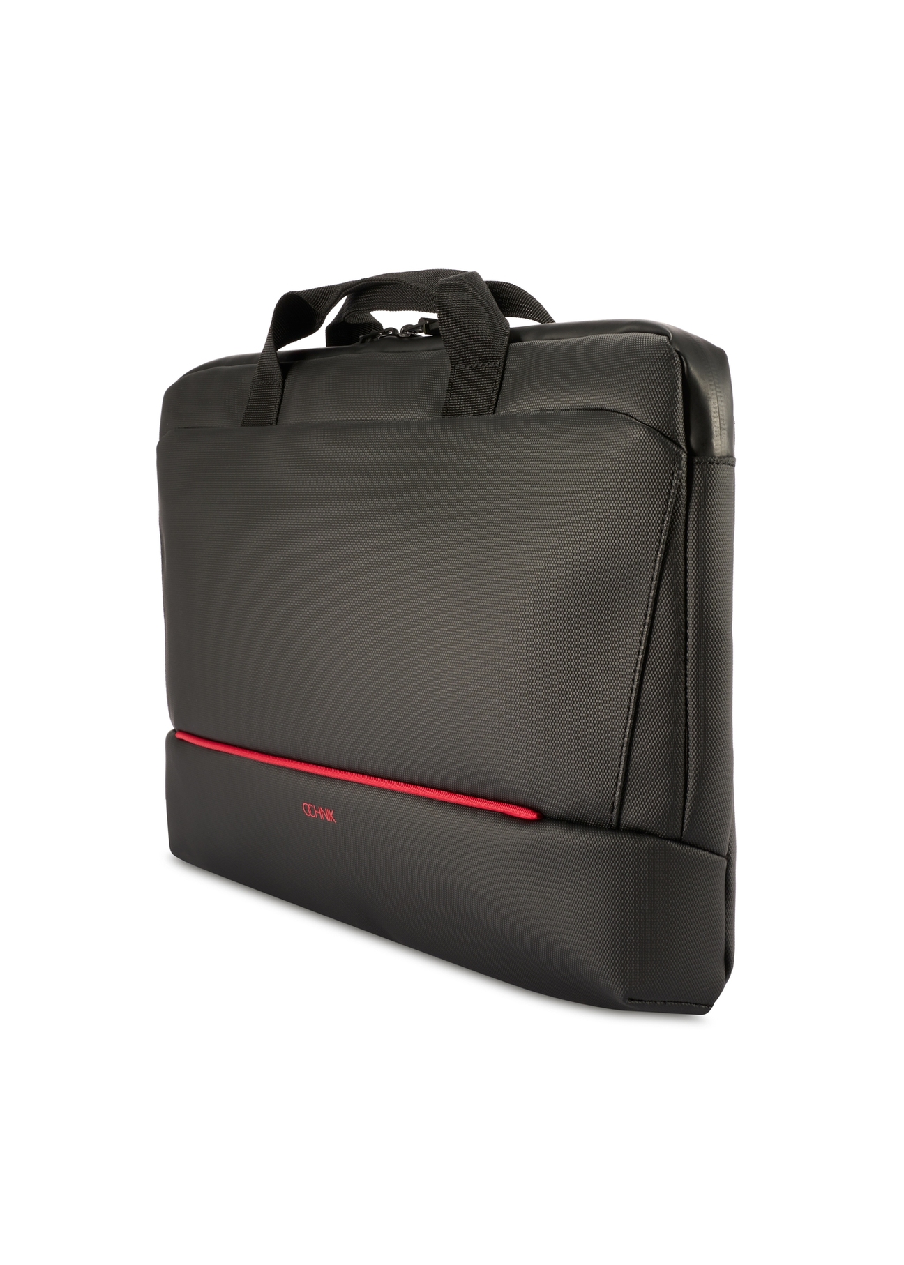 Чорна сумка для ноутбука TORMN-0398-9J(W26), діагональний вигляд виробу на білому тлі.