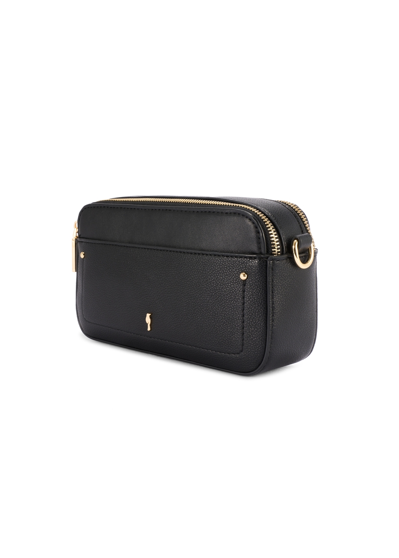 Маленька чорна жіноча сумочка TOREC-1173-99(W26), діагональний вигляд виробу на білому фоні.