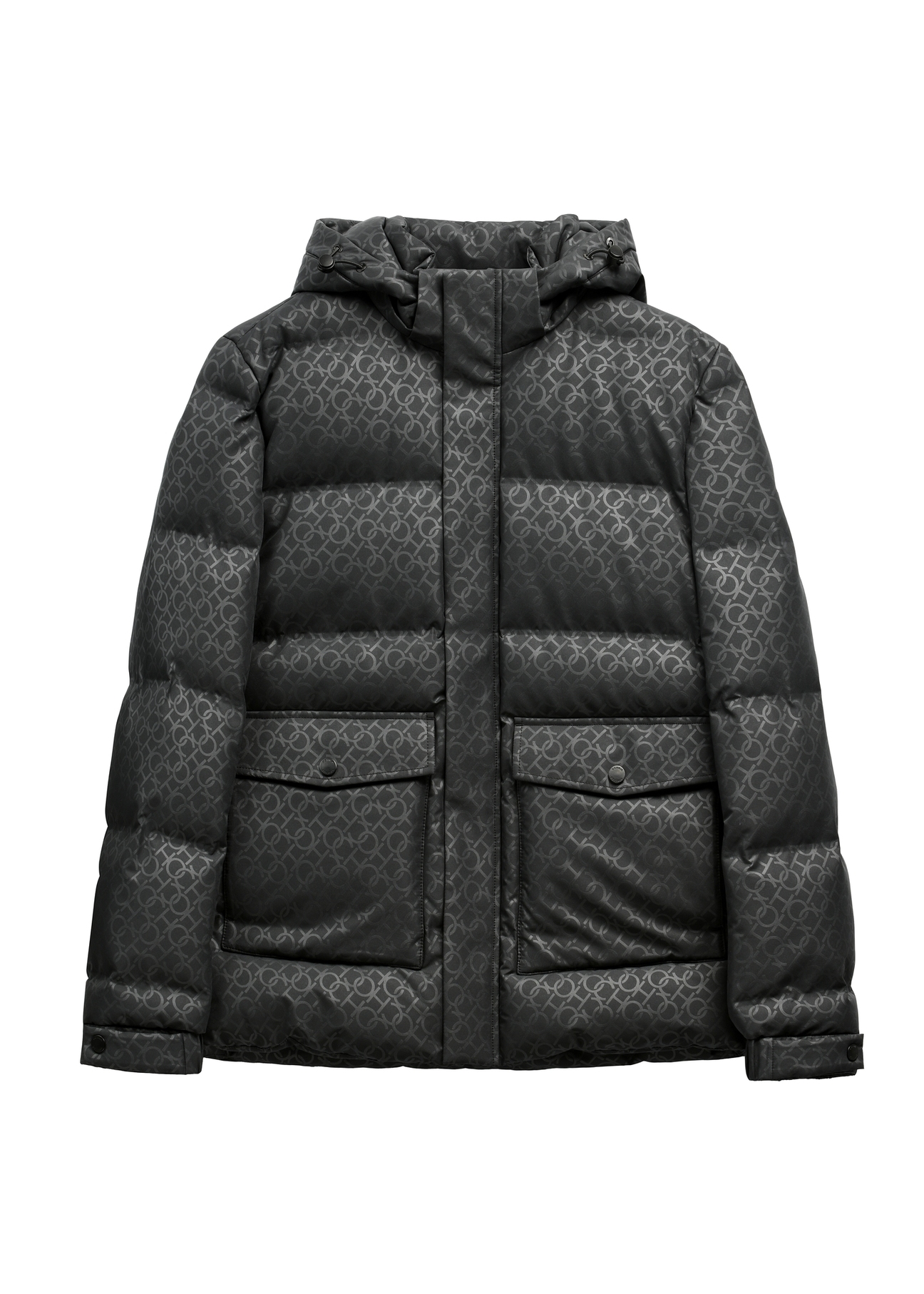 Ciemnoszara kurtka męska w monogram KURMT-0444-9P(Z26)