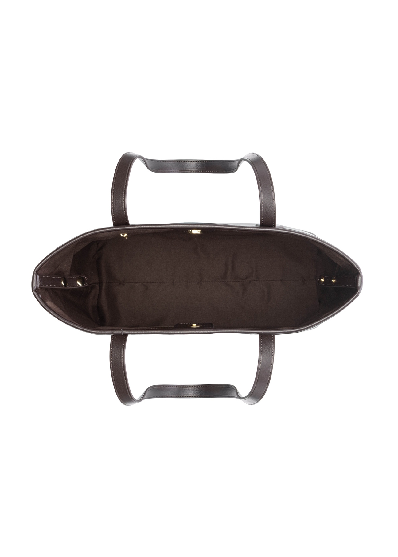 Коричнева жіноча сумка-шопер TOREC-1235-1H(W26), вигляд виробу всередині на білому тлі.