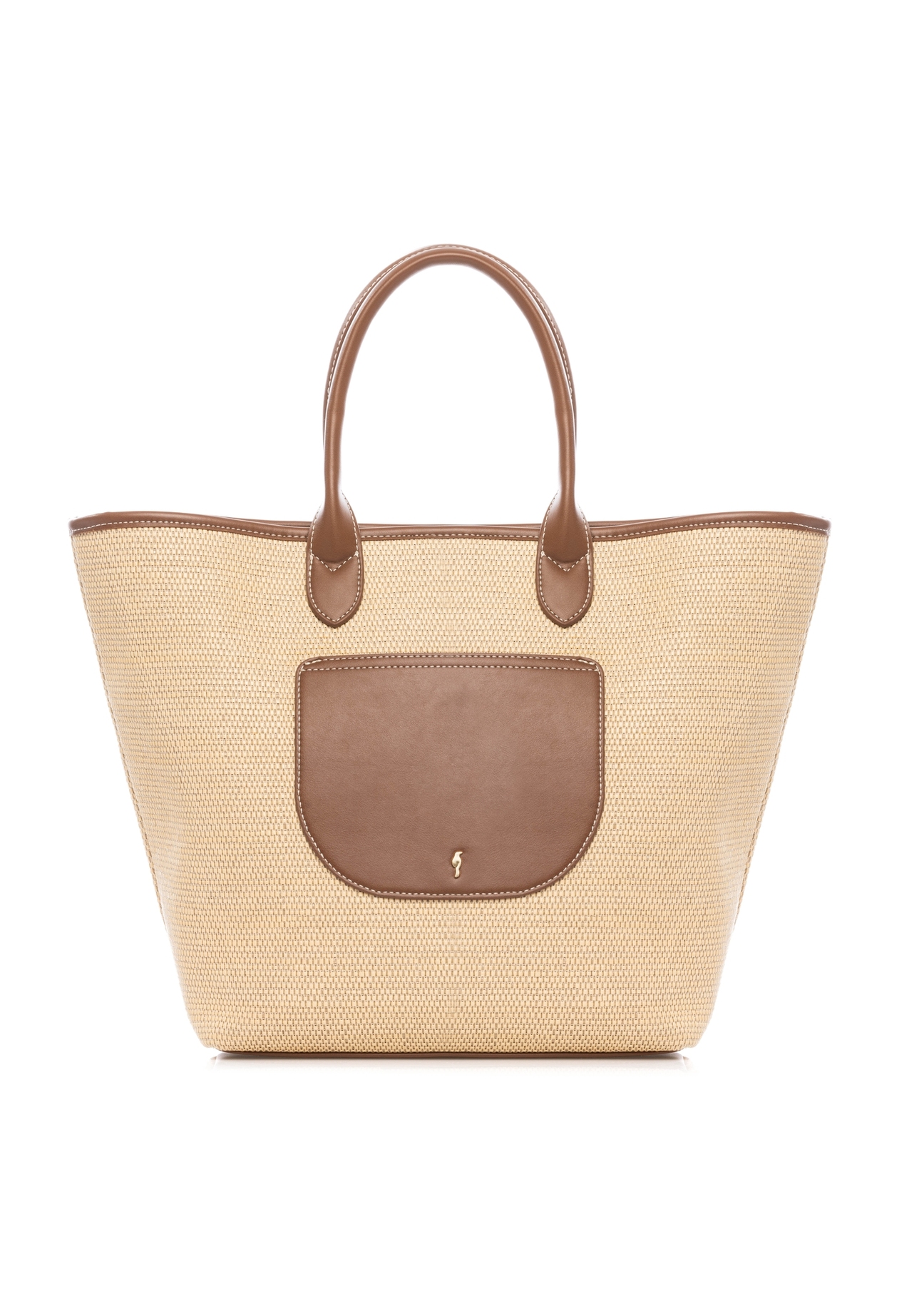 Велика жіноча солом'яна сумка TOREC-1229-1E(W26), вигляд виробу спереду, на білому фоні.