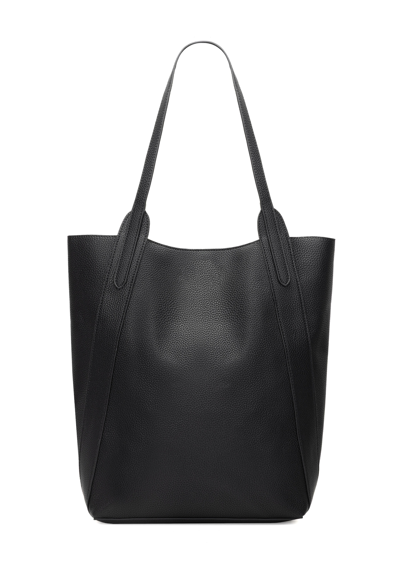 Чорна велика жіноча сумка-шопер TOREC-1142-9I(W26), вигляд виробу зі зворотного боку на білому фоні.