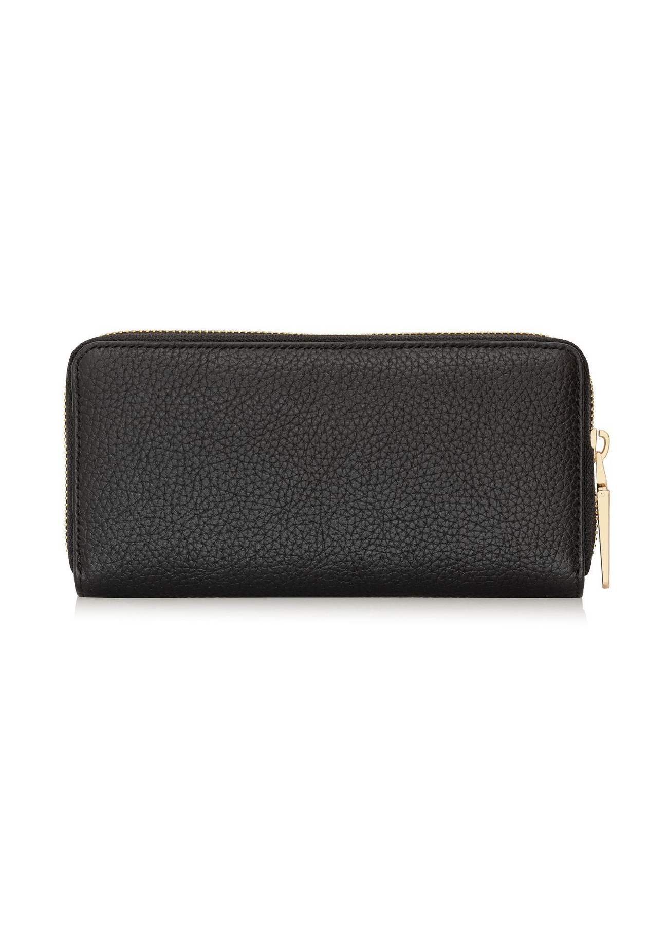 Чорний шкіряний жіночий гаманець PORES-0800R-9I(W26), вигляд виробу зі зворотного боку на білому фоні.