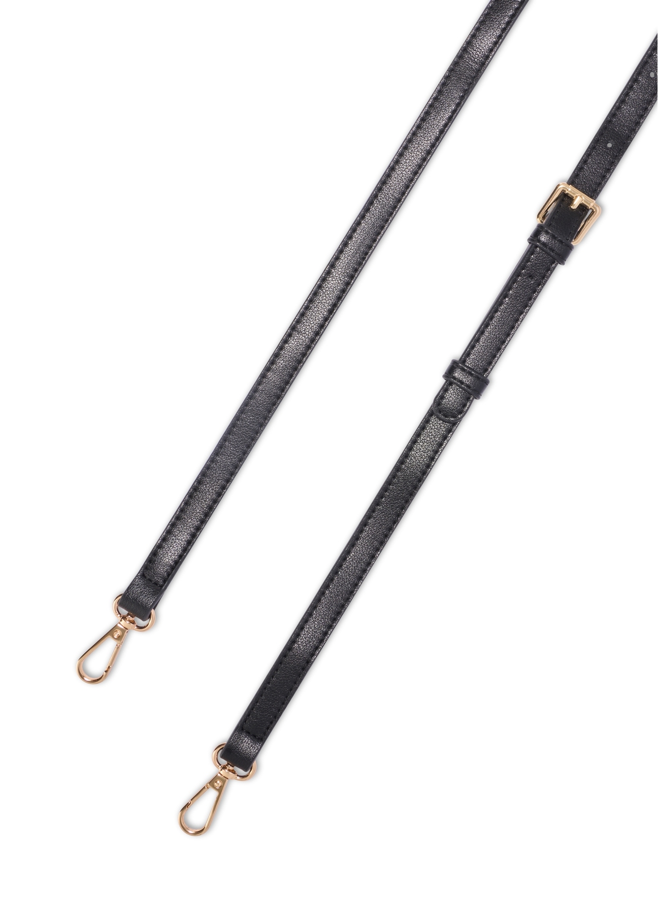 Чорна жіноча сумочка з монограмою TOREC-1180-9P(W26), вигляд ремінця виробу на білому фоні.