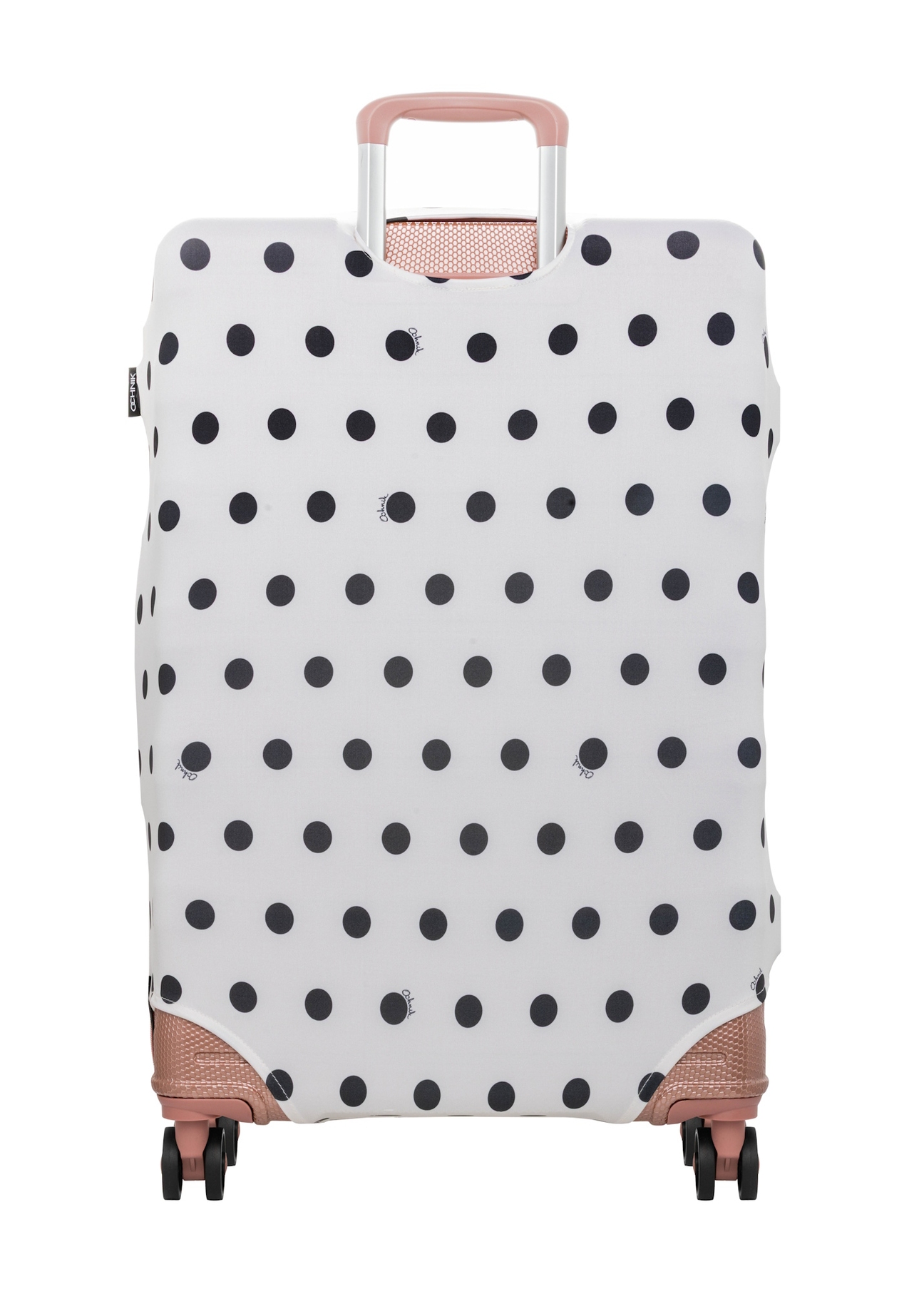 Чохол для великої валізи в горошок AW-013-0007-0P-L(W26), вигляд виробу зі зворотного боку валізи.