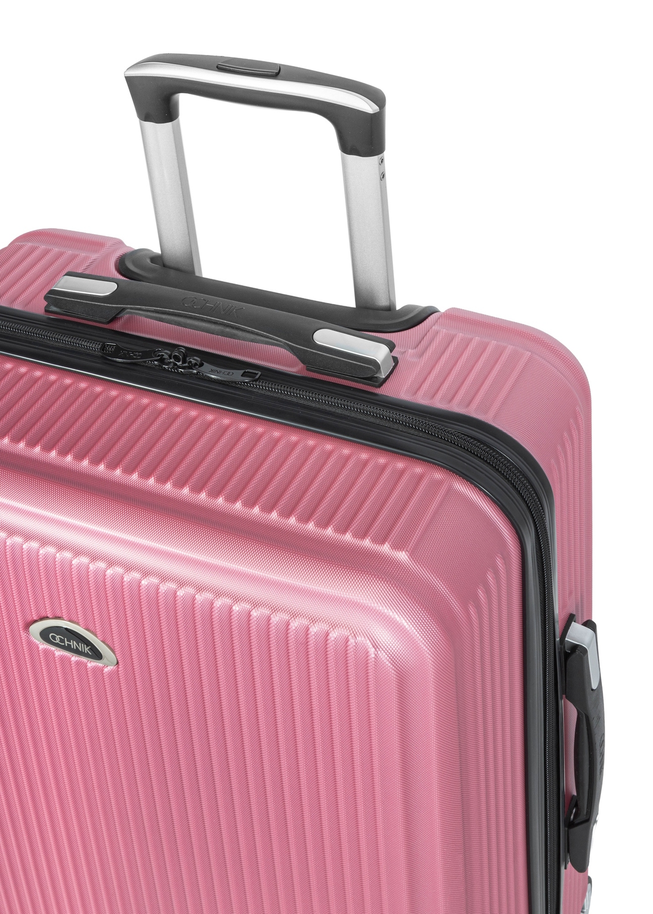 Комплект жорстких валіз на колесах 19"/24"/29" WALAB-0053-5C(W26), вигляд ручки виробу на білому фоні.