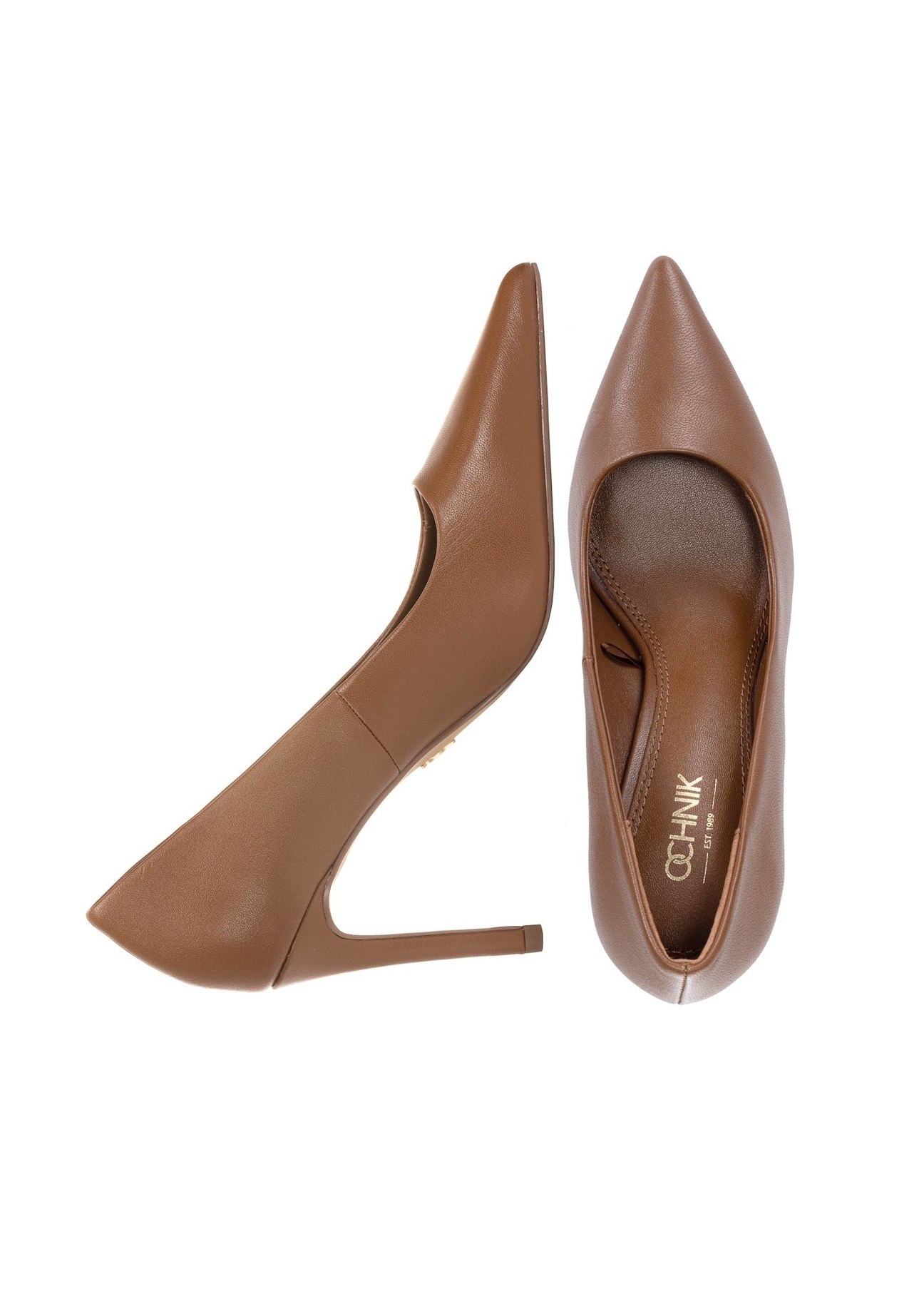 Коричневі шкіряні жіночі туфлі на підборах BUTYD-1131-88(W25)-06