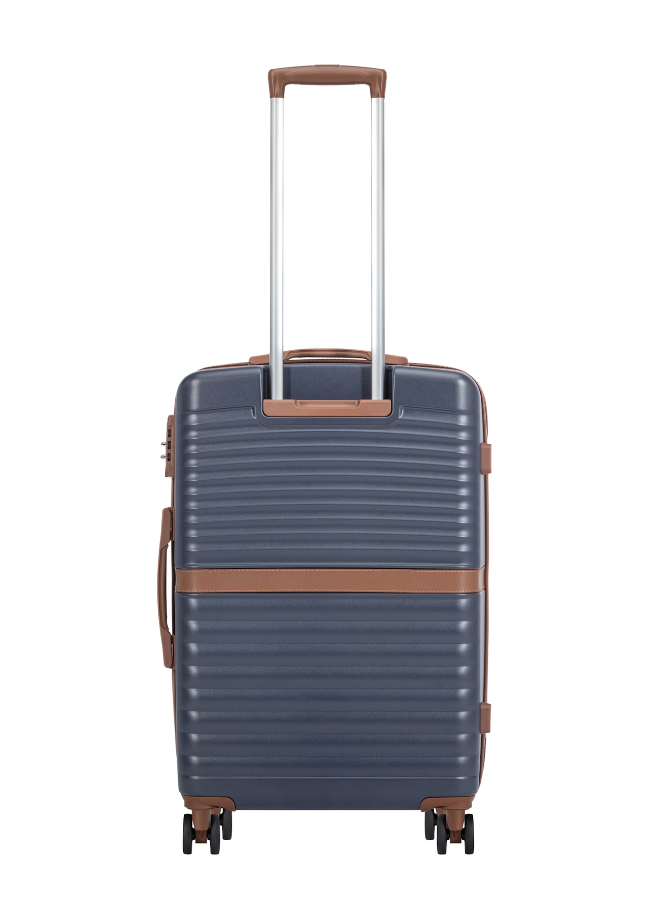 Середня валіза на колесах WALAB-0084-7D-24(W26), вигляд виробу ззаду на білому фоні.