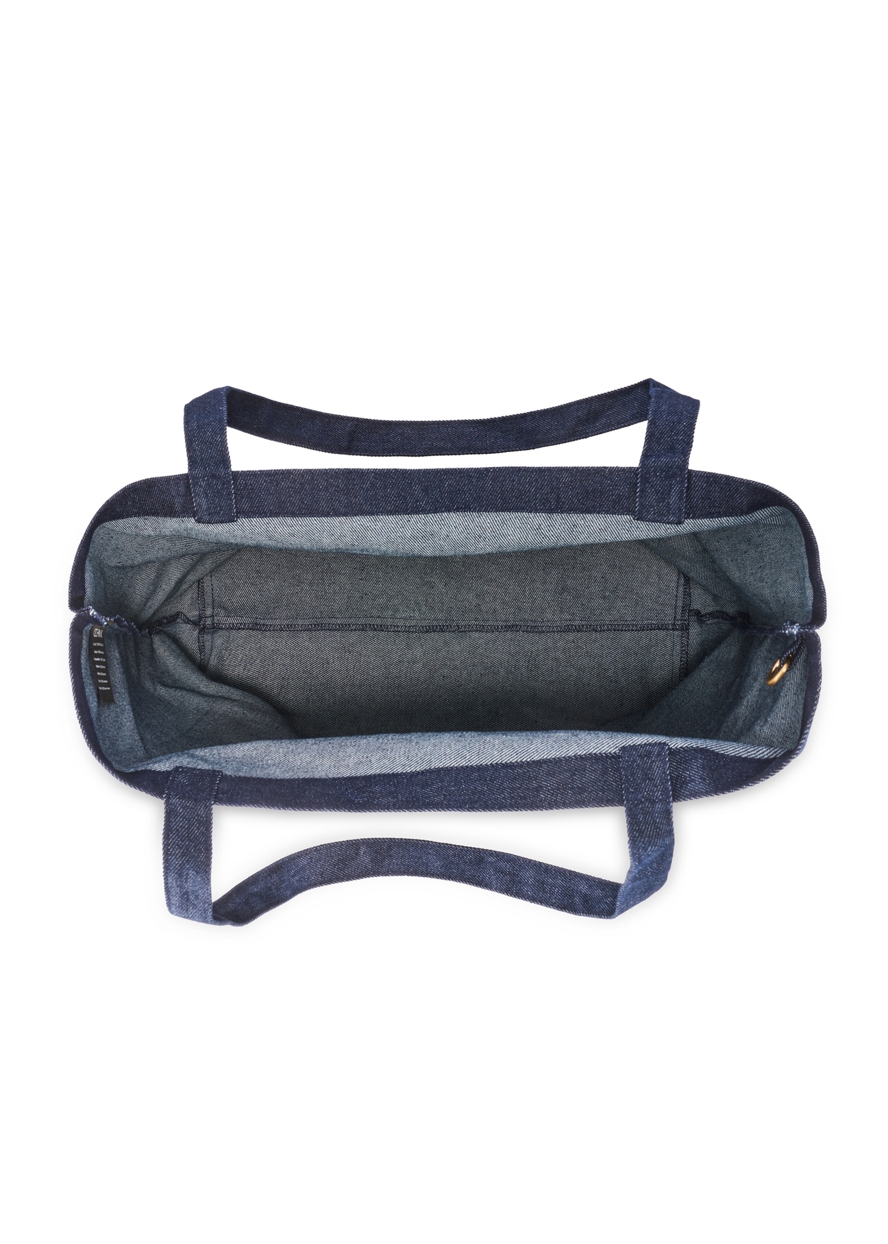 Джинсова сумка-шопер TOREN-0334-7H(W26), вигляд виробу всередині на білому тлі.