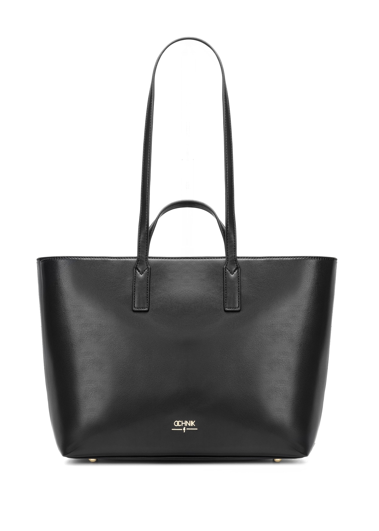 Чорна жіноча сумка-шопер TOREC-1204-99(W26), вигляд виробу спереду на білому тлі.